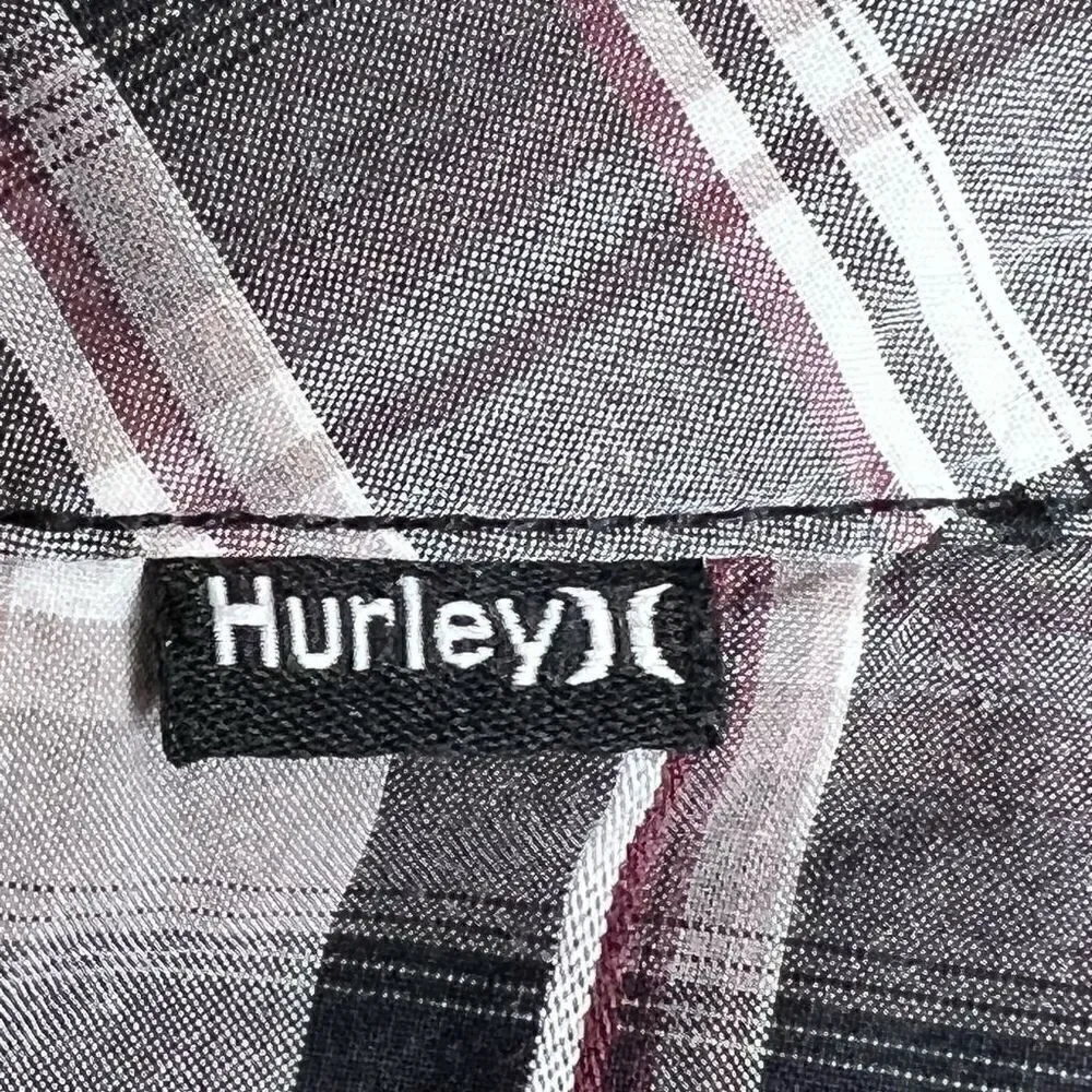 Hurley gray and purple plaid shorts size 36